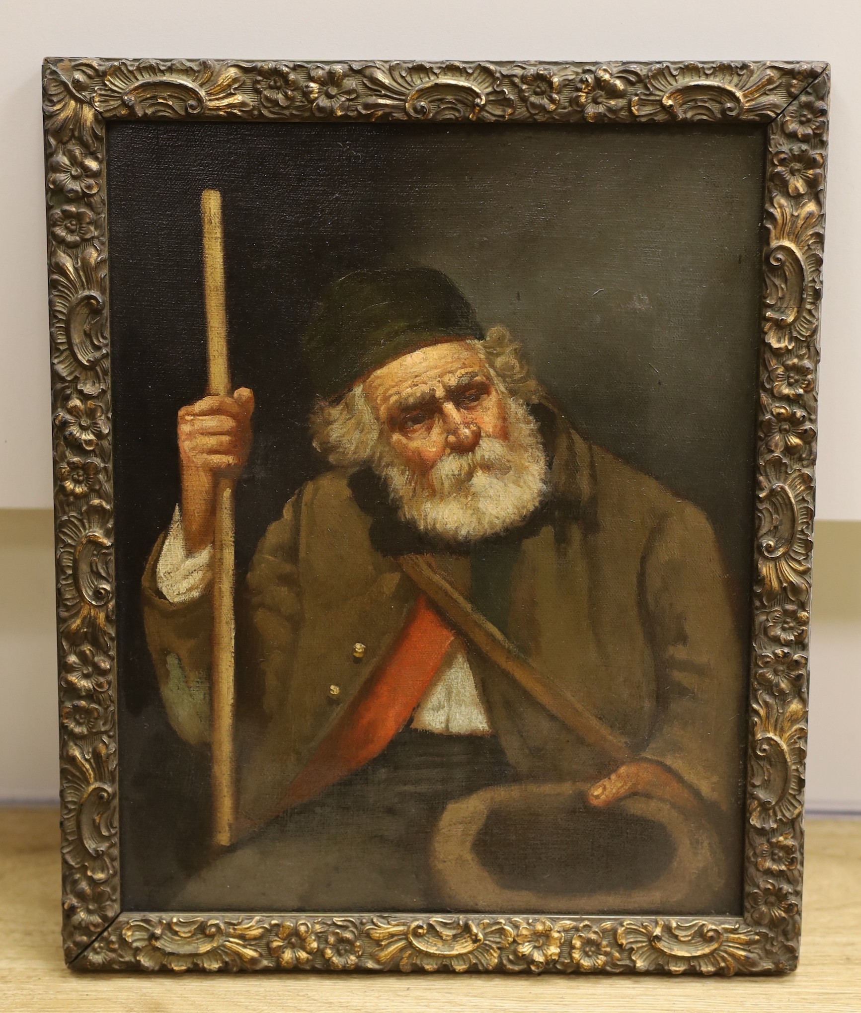 Continental School c.1900, oil on canvas, Portrait of an elderly gentleman, 26 x 21cm